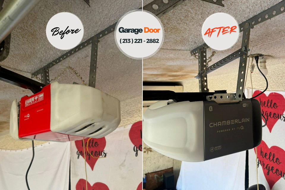 Before and after: garage door repair Duncan Falls, OH